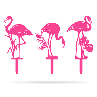Garden Art - Flamingo 3 Pack