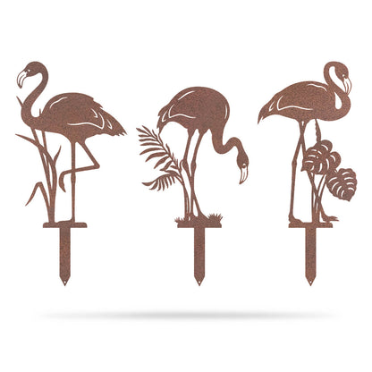 Garden Art - Flamingo 3 Pack