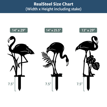Garden Art - Flamingo 3 Pack