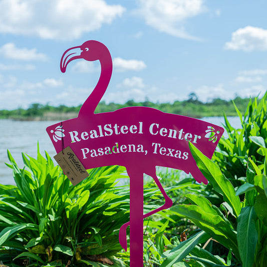 Flamingo Monogram Yard Sign
