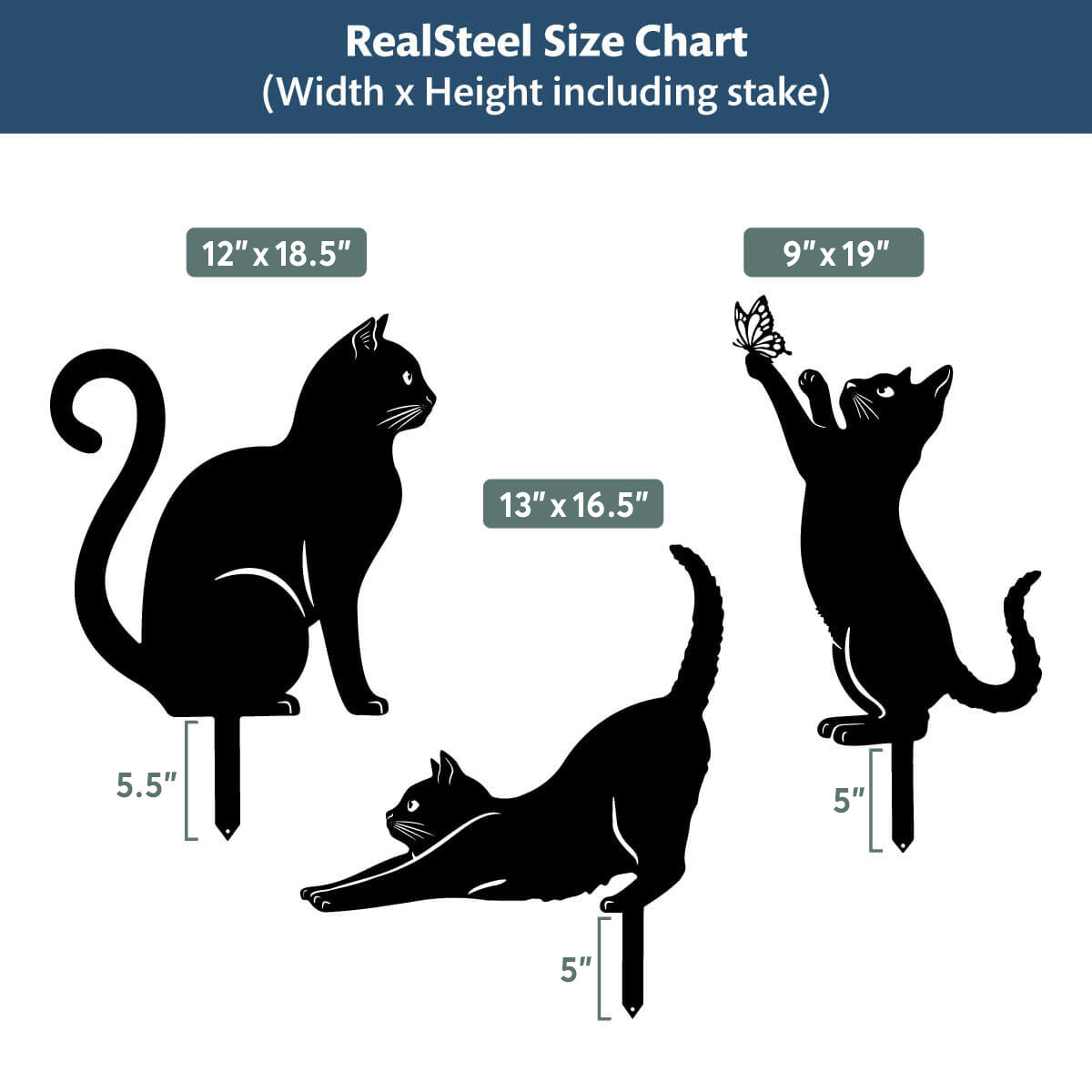 Garden Art - Cats 3 Pack