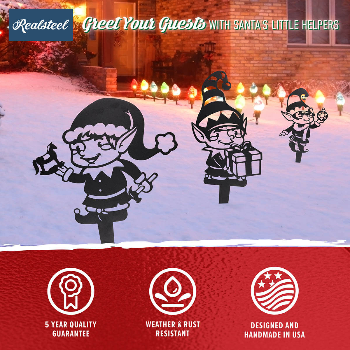 Garden Art - Christmas Elves 3 Pack