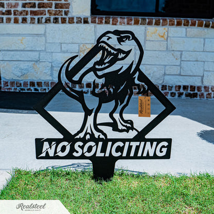 Garden Art - No Soliciting T-Rex