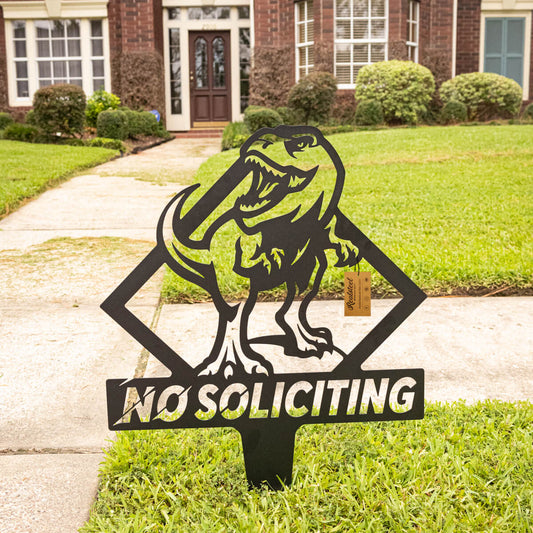 Garden Art - No Soliciting T-Rex