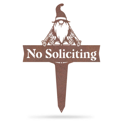 Garden Art - No Soliciting Gnome