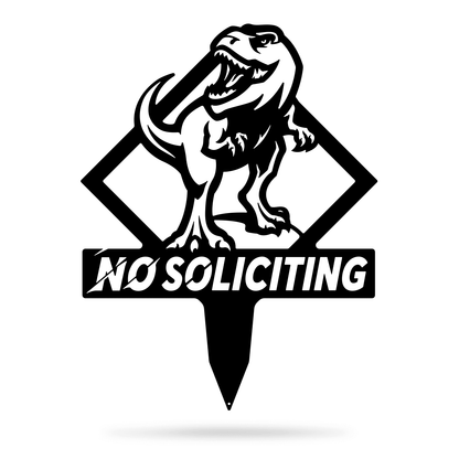 Garden Art - No Soliciting T-Rex