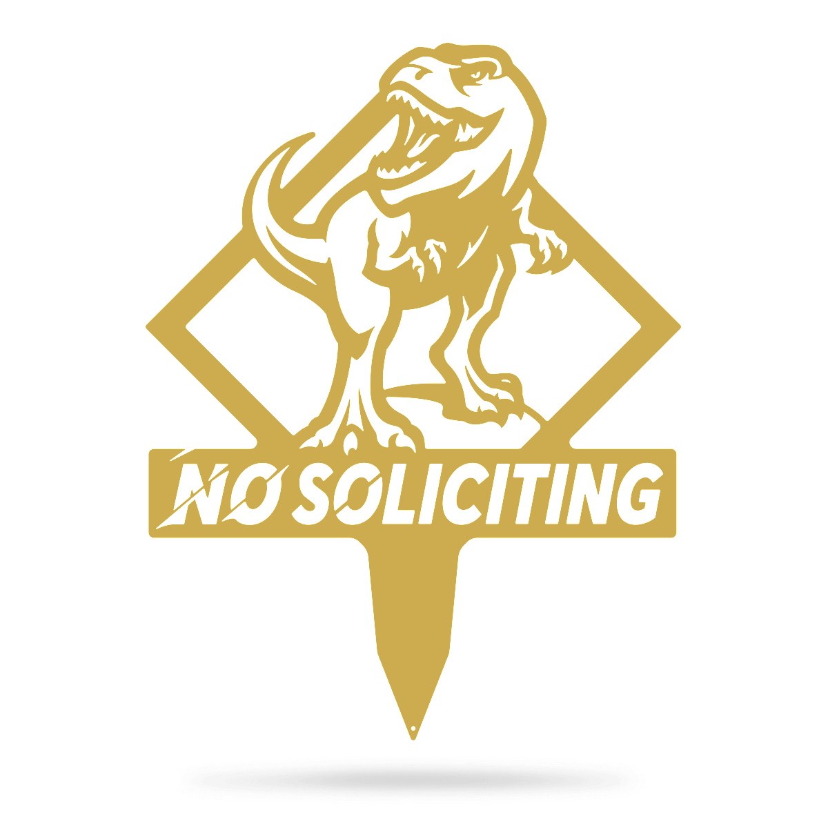 Garden Art - No Soliciting T-Rex