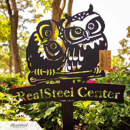 Owl Monogram Yard Sign