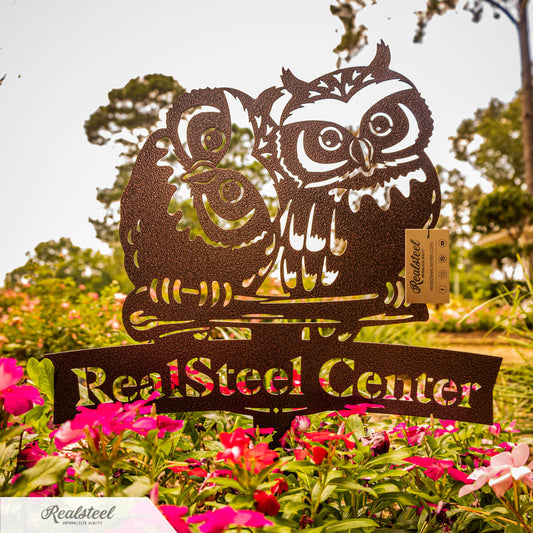 Owl Monogram Yard Sign