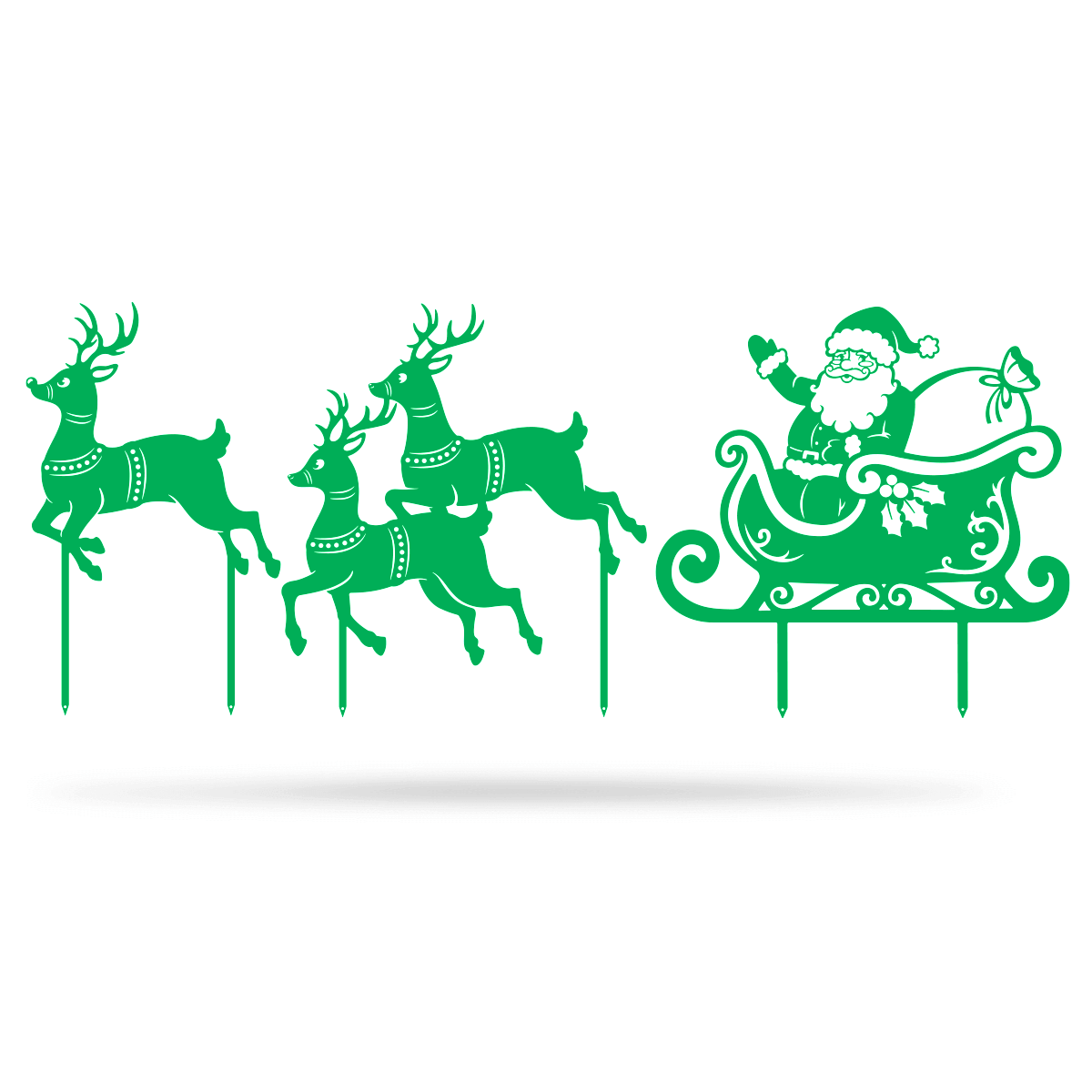 Garden Art - Santa Sleigh Set