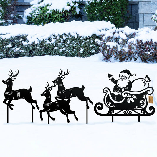 Garden Art - Santa Sleigh Set