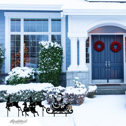 Garden Art - Santa Sleigh Set