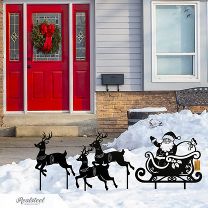 Garden Art - Santa Sleigh Set