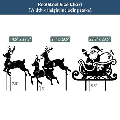 Garden Art - Santa Sleigh Set