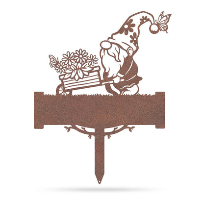 Garden Gnome Monogram Yard Sign