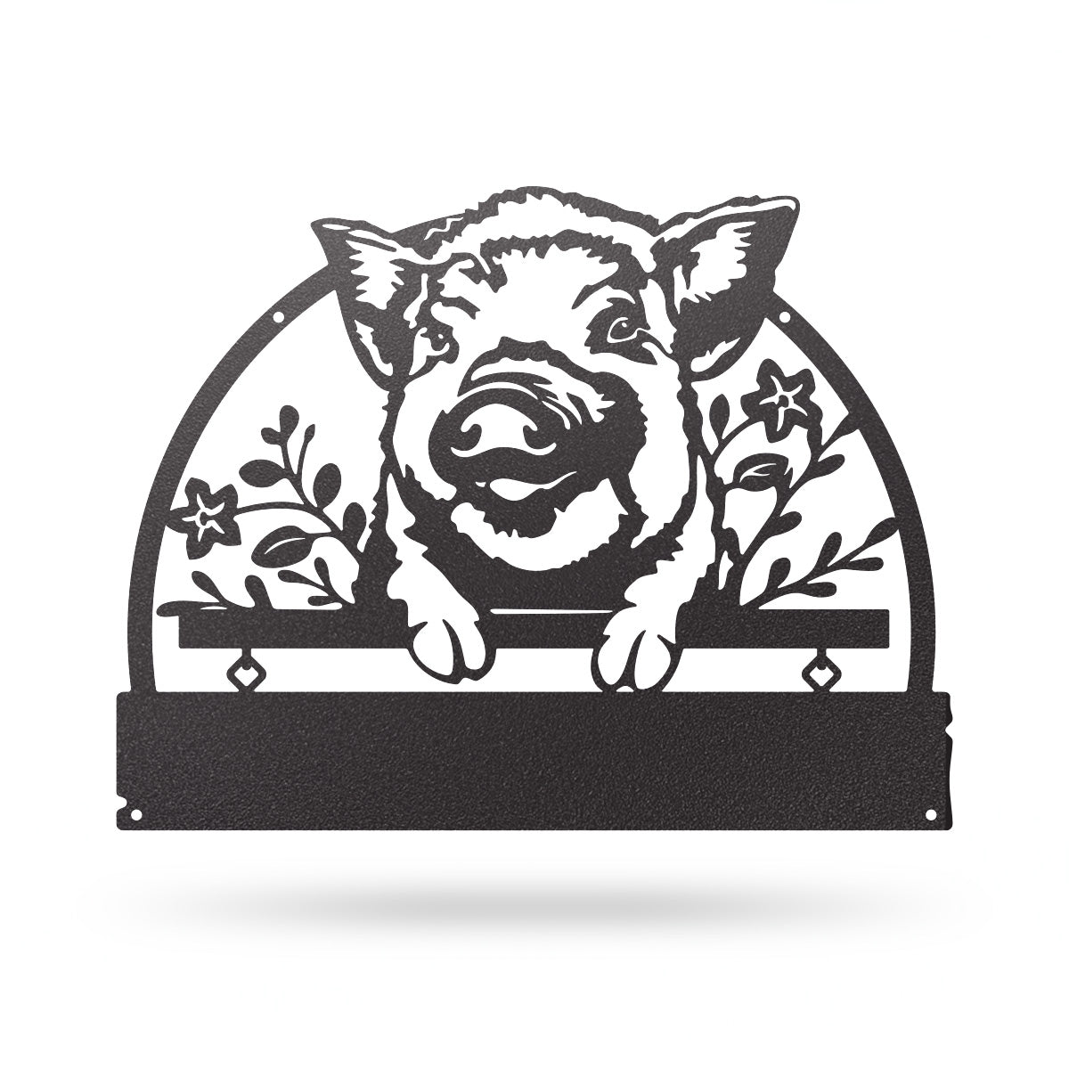 Lovely Piglet Monogram – Personalized Farm & Garden Metal Sign