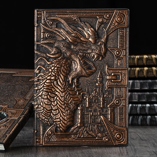 Dragon Retro Relief Leather Notebook