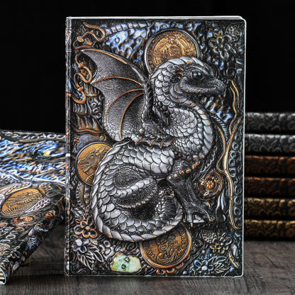 Dragon Retro Relief Leather Notebook