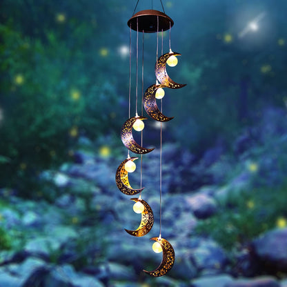 Solar Garden Light Moon Wind Chime Light
