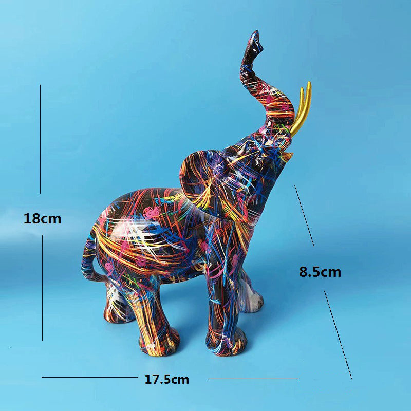 Creative Graffiti Elephant Figurine
