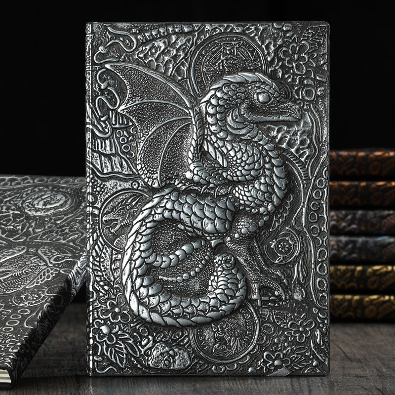 Dragon Retro Relief Leather Notebook
