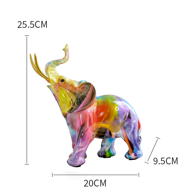 Creative Graffiti Elephant Figurine