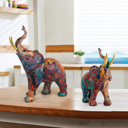 Creative Graffiti Elephant Figurine