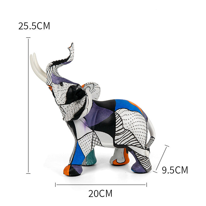Creative Graffiti Elephant Figurine