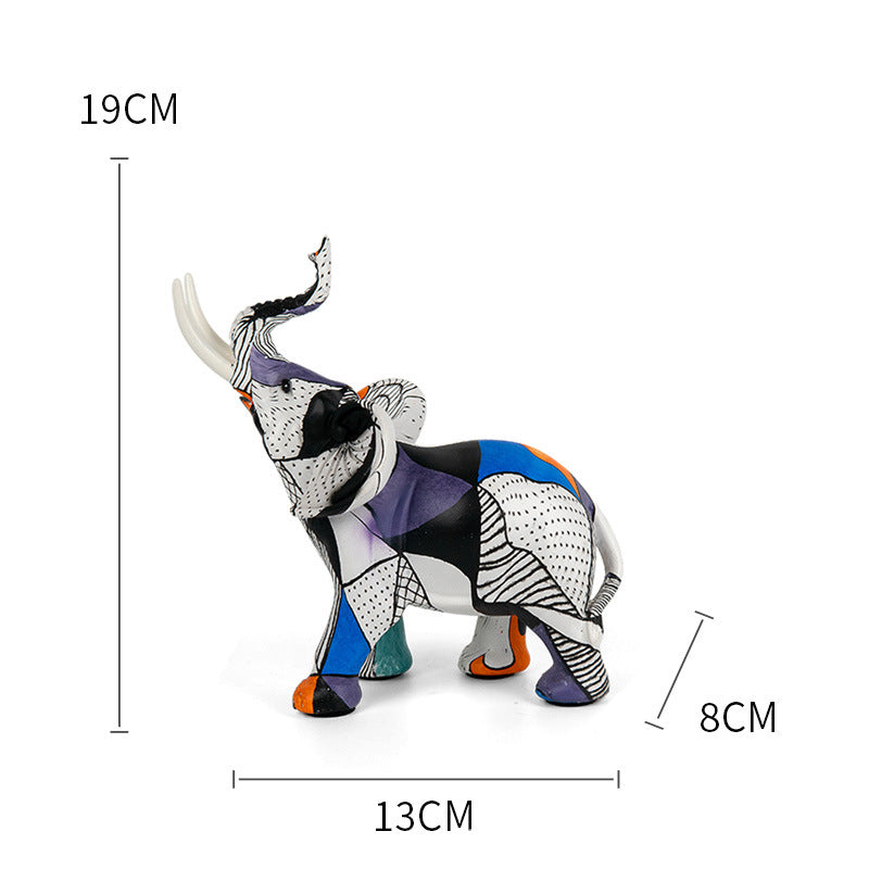 Creative Graffiti Elephant Figurine