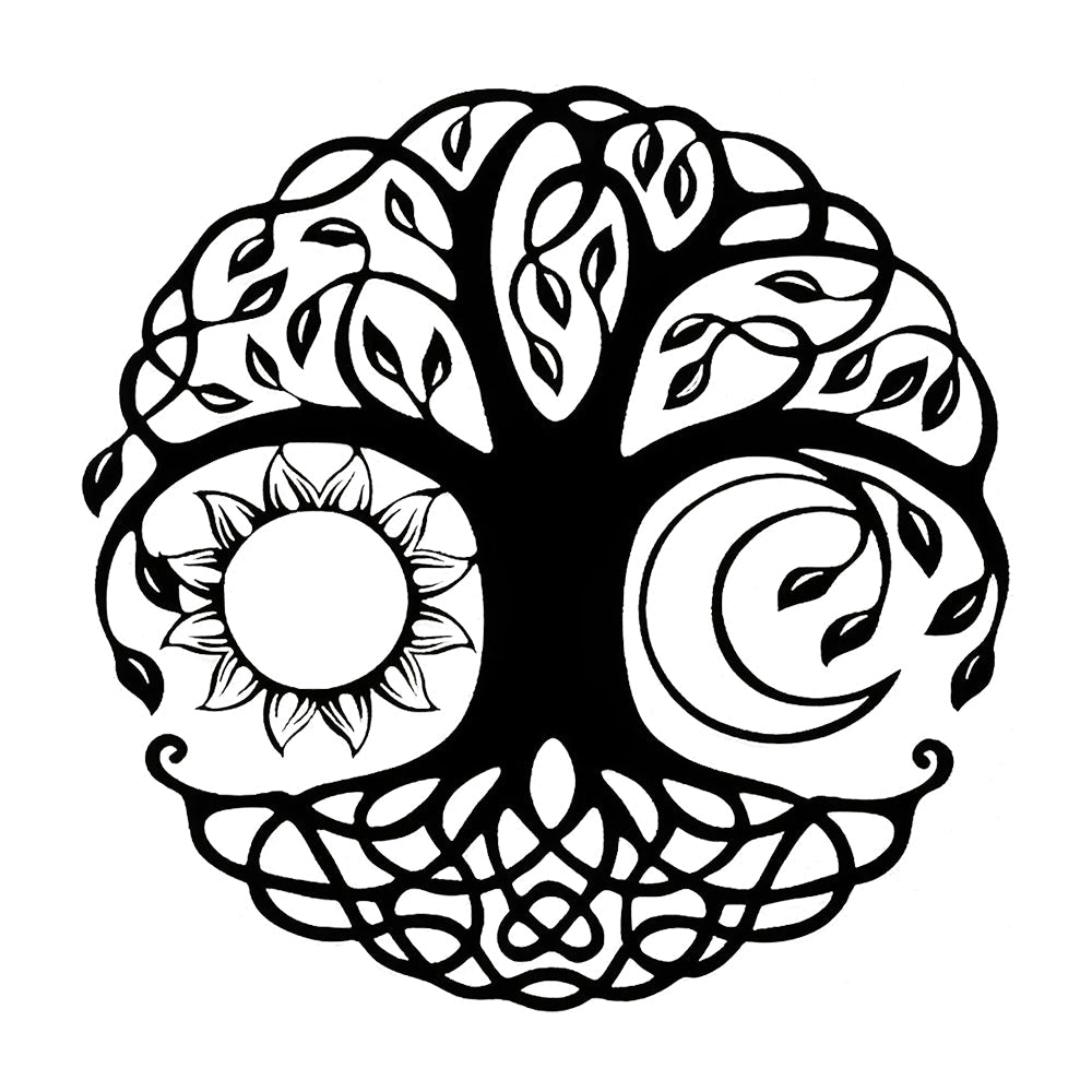 Sun and Moon Tree of Life Metal Wall Art