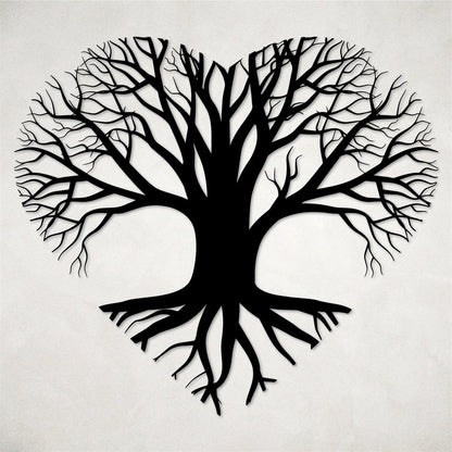 Tree Of Life Heart Metal Wall Art