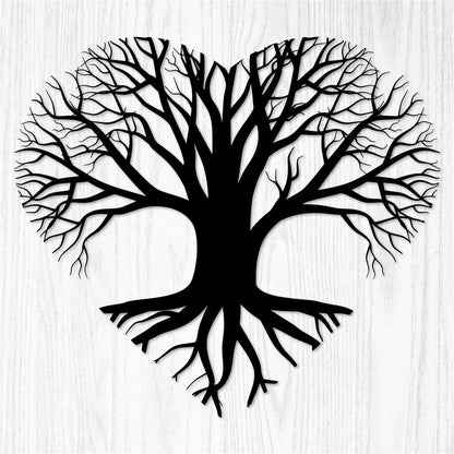Tree Of Life Heart Metal Wall Art