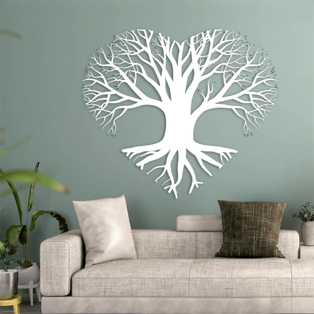 Tree Of Life Heart Metal Wall Art
