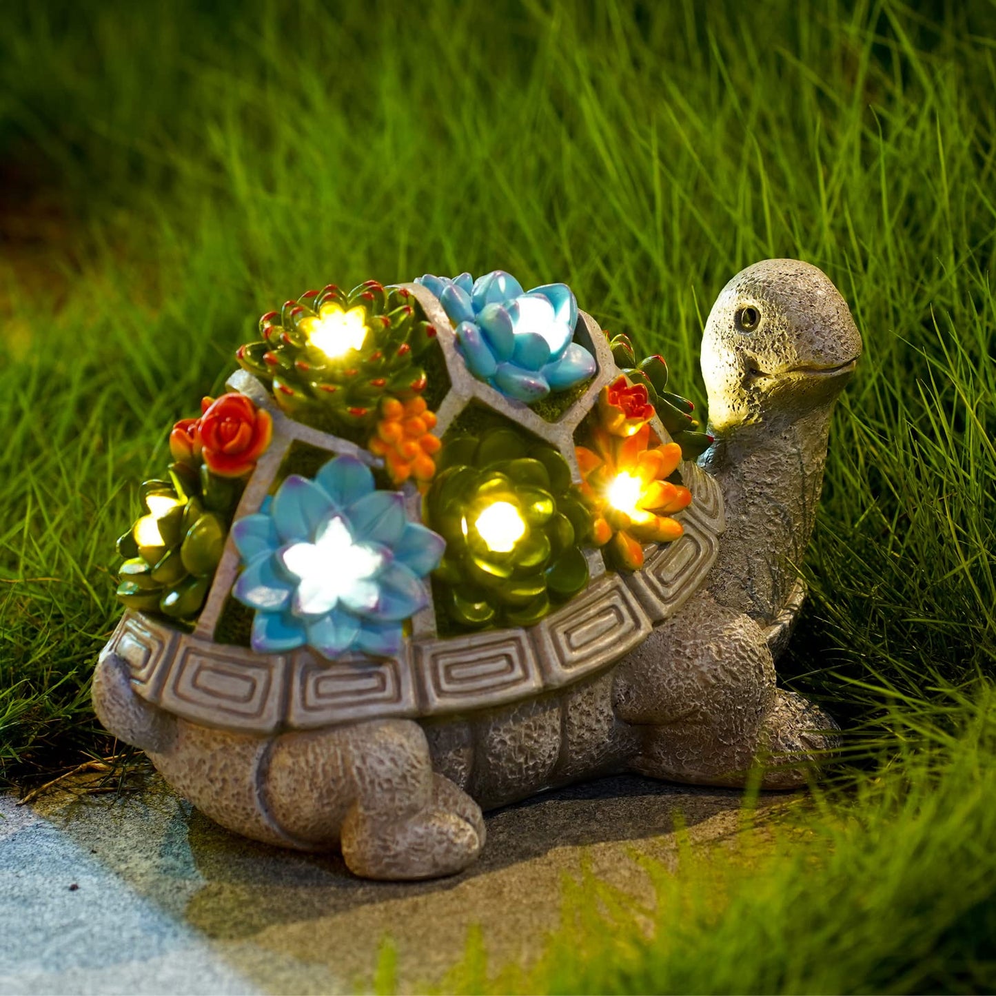 Solar Turtle Statue - Garden Decoration Outdoor Statue Succulent Plant Pot