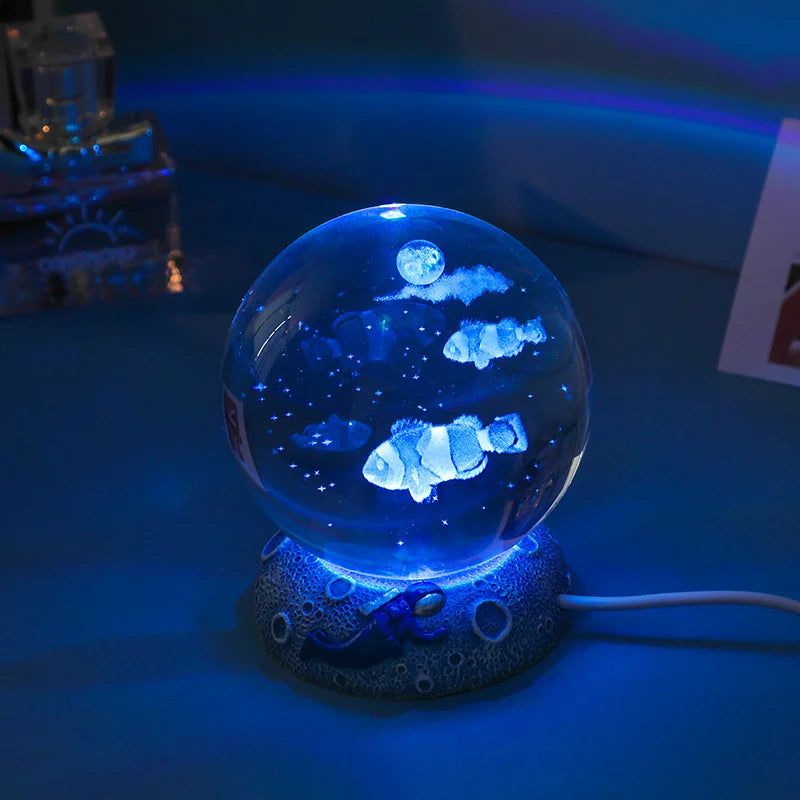 Ocean Animal Crystal Ball LED Night Lights