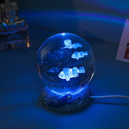 Ocean Animal Crystal Ball LED Night Lights