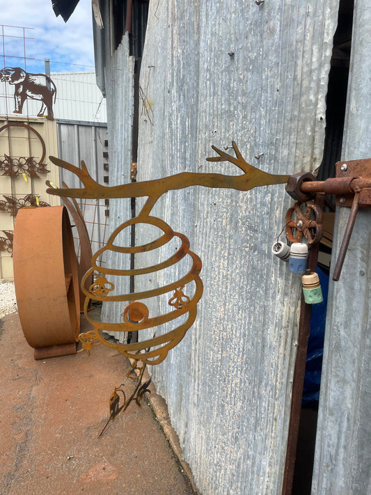 Bee Hive Tree Spike - Metal Garden Art