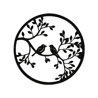 Metal Bird Art Wall Decoration Round Metal Bird Wall Sculpture