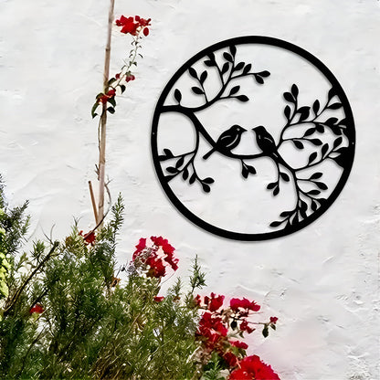 Metal Bird Art Wall Decoration Round Metal Bird Wall Sculpture