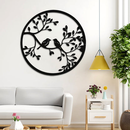 Metal Bird Art Wall Decoration Round Metal Bird Wall Sculpture