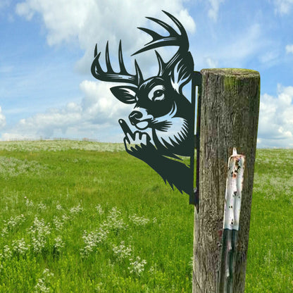 Animal metal art showing middle finger