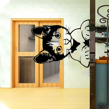Cute Cat Peeping Animal Outdoor Metal Garden Art
