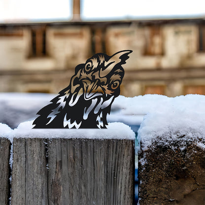 Cock Farm Peeping Animal Outdoor Metal Garden Art