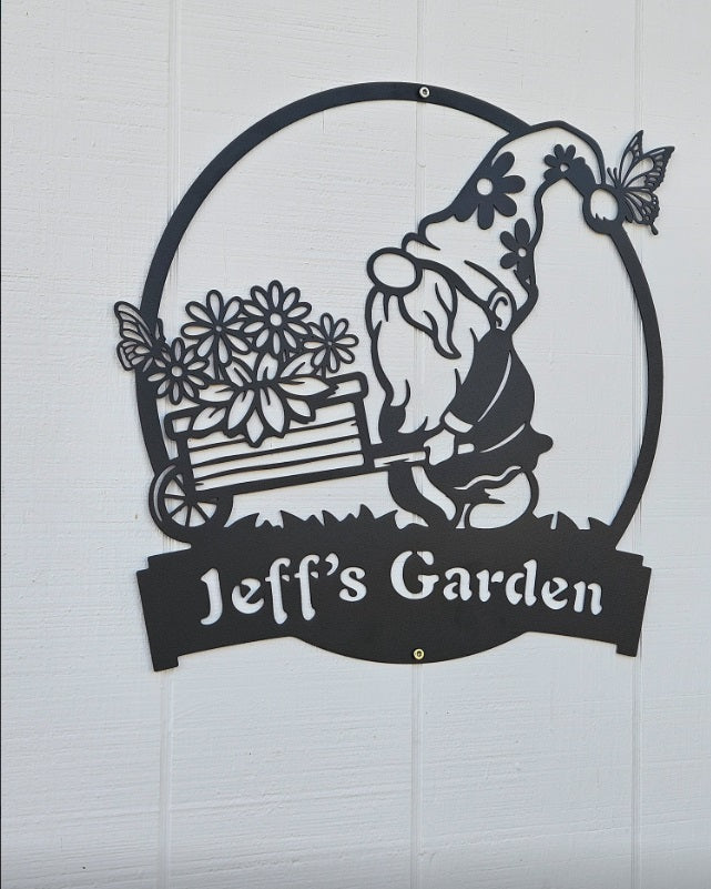 Garden Gnome Monogram Wall Art
