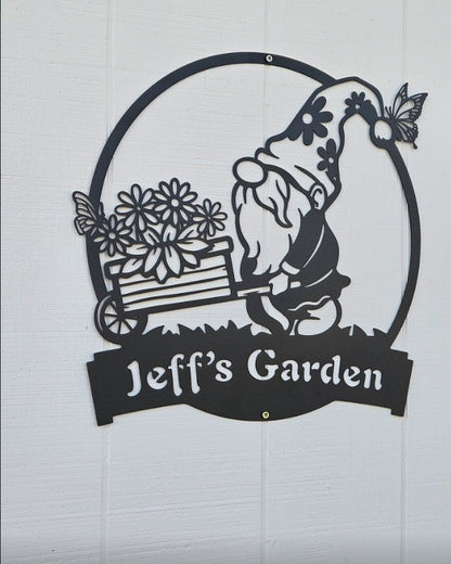 Garden Gnome Monogram Wall Art