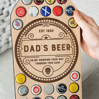 Beer Bottle Cap Holder Wall Art Decoration Gifts for Father