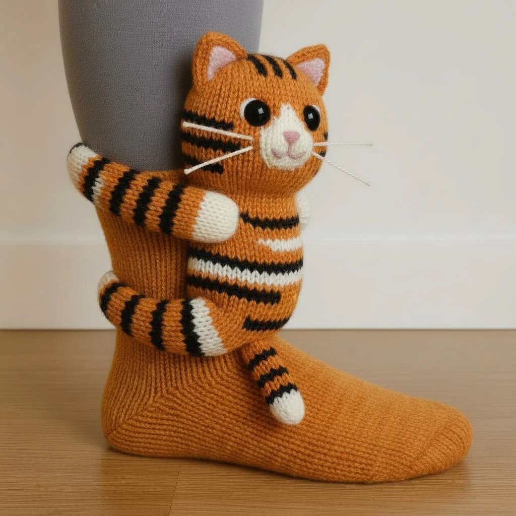 Festive Christmas Socks - 3D Knit Animal Socks