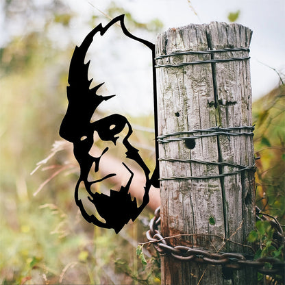 Gorilla Farm Peeping Animal Outdoor Metal Garden Art