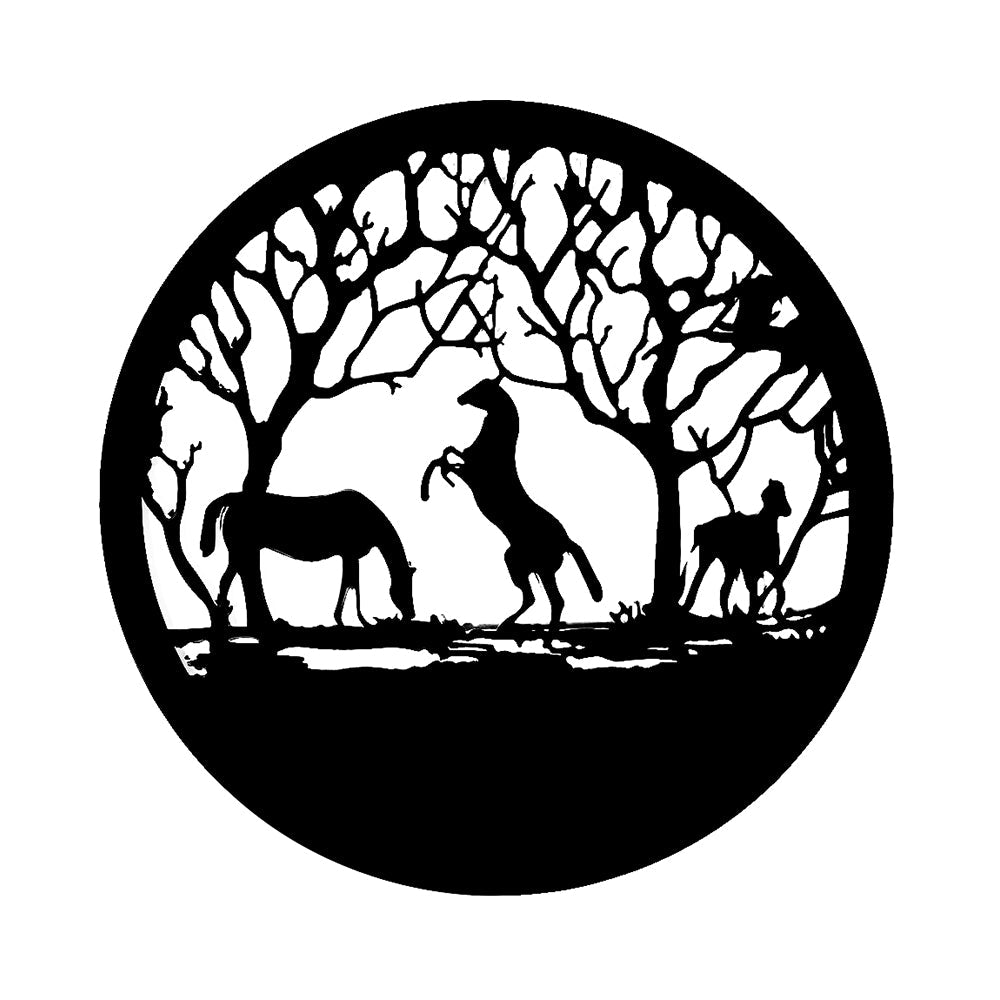 Three Horses Tree of Life Metal Wall Art