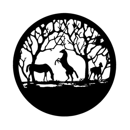 Three Horses Tree of Life Metal Wall Art